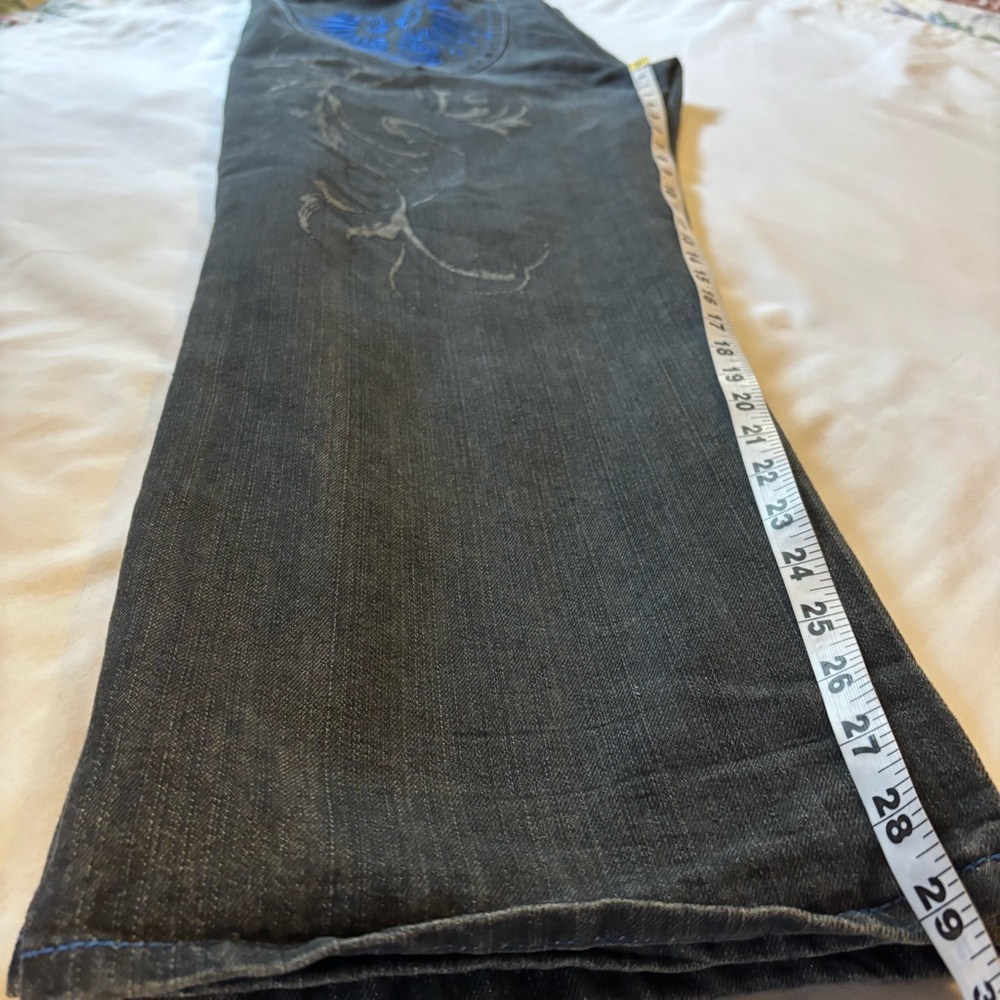 Vintage Y2K Brooklyn Basement Jeans Men 34x32 Black Blue Baggy Cyber Goth Grunge - Picture 9 of 14